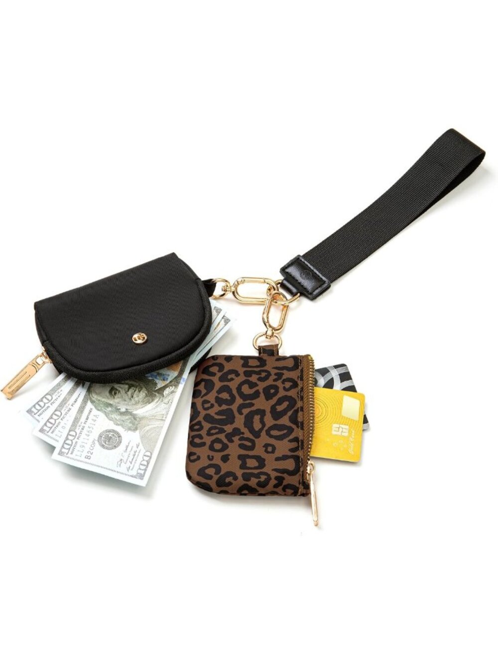 Mini Zip Around Wristlet Wallet for Women - Detachable Pouch & Keychain Coin - Picture 5 of 6